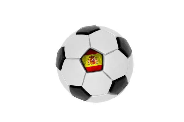 足球与西班牙的国旗 — 图库照片