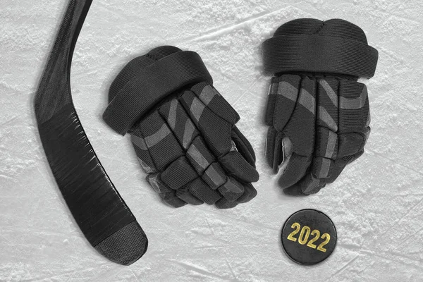 Hockey Accessories Ice Arena Concept Hockey Season — Stock Photo, Image
