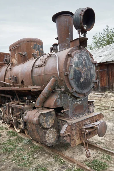 Defective Steam Locomotive Fragment Old Railway — Stock Photo, Image