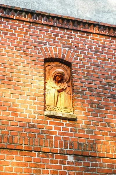 Frammento Mattoni Del Muro Edificio Della Chiesa Architettura Esterno Sfondo — Foto Stock