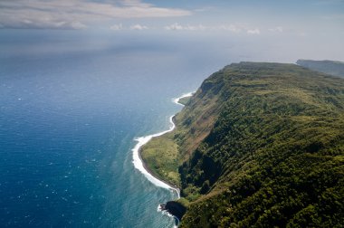 Molokai ada kıyı şeridi görünümü yukarıdaki