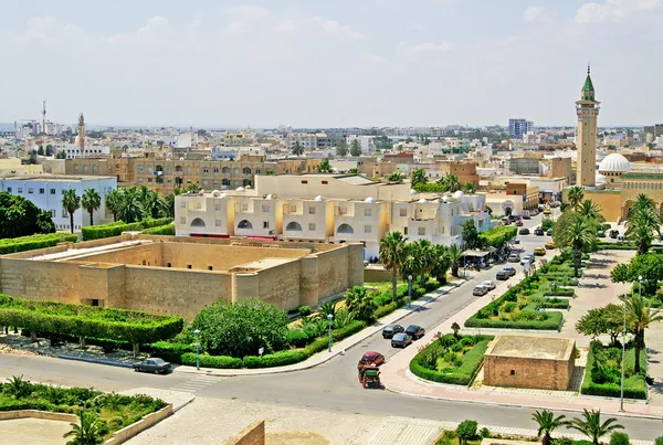 Overzicht van monastir uit ribat, monastir, Tunesië Stockfoto