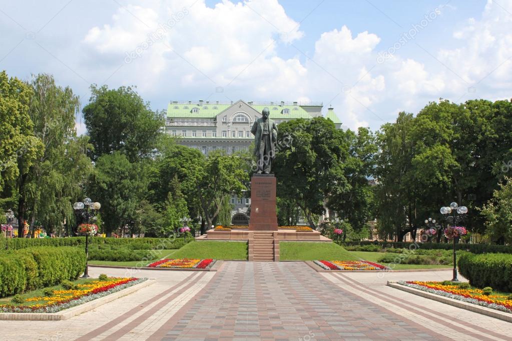 Taras Shevchenko monument in the park, Kiev, Ukraine