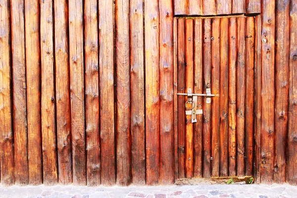 Puerta y pared de madera —  Fotos de Stock