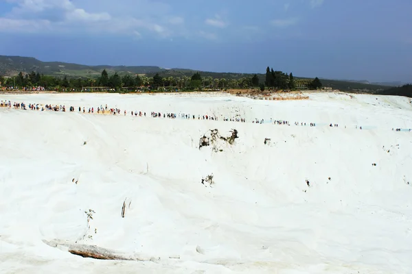 Sui travertini di Pamukkale, Denizli, Turchia — Foto Stock