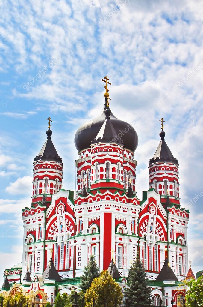 Old orthodox church of Cathedral of St. Pantaleon or St. Panteleimon in Feofania, Kiev