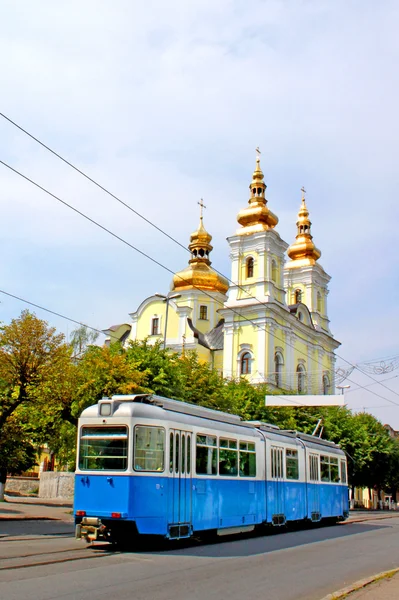 Old tram on a street — Stock Photo, Image