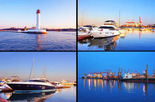 Odessa port in the evening, Ukraine — Stock Photo, Image