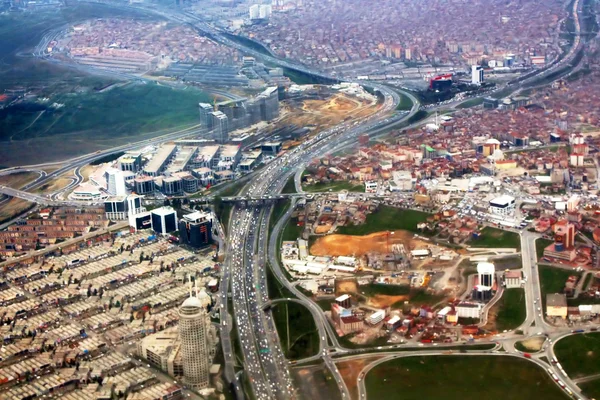 从飞机上，土耳其伊斯坦布尔视图 — 图库照片