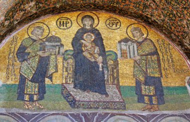 Ayasofya, antik mozaik sophia İstanbul, Türkiye. Ayasofya sophia olan Bizans kültürünün en büyük anıt. 6. yüzyılda inşa edilmiş
