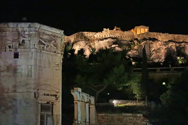 Parthenon konstruktion i acropolis hill i Aten - north slope, Grekland — Stockfoto