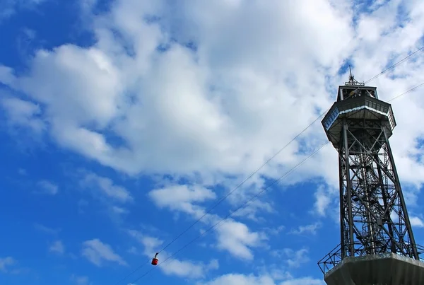 Cableway to Montjuic in Barcelona, Spain — Stock Photo, Image