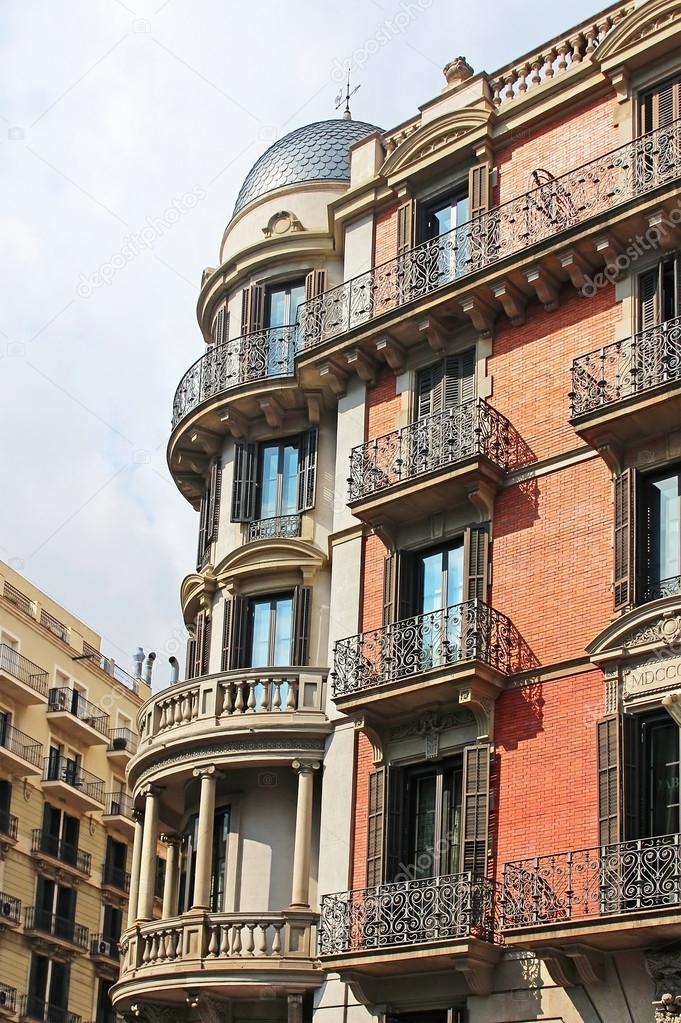 Building facade of great architectural interest in the city of Barcelona