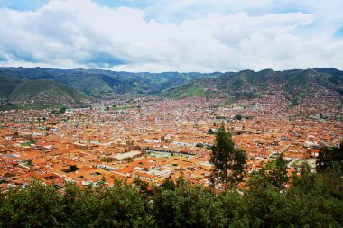 kentsel peyzaj Cusco, peru. bir dağ görünümünde bir