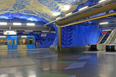 istasyon olof ultvedt 1975 yılında, stockholm, İsveç tasarım mavi hatta t-centralen