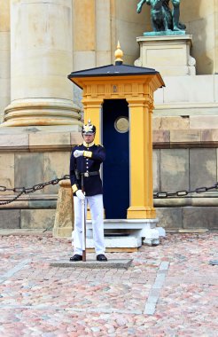 Royal palace Stockholm koruyan Kraliyet Muhafızı.
