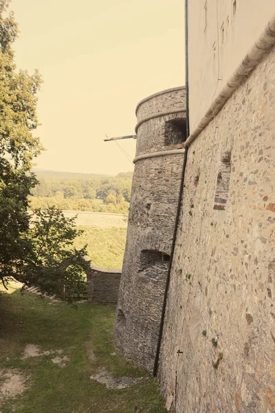 Ingår Medeltida Cerveny Kamen Red Stone Castle Nära Casta Byn — Stockfoto