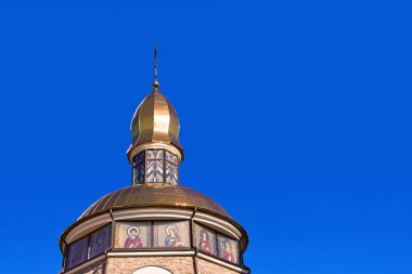 Aziz Daniel 'in çan kulesi Ukrayna' nın Buky kasabasındaki St. Eugene kilisesinin Hıristiyan Ortodoks tapınağında.