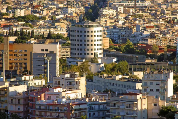 Luftaufnahme Der Stadt Thessaloniki Griechenland Goldene Stunden — Stockfoto