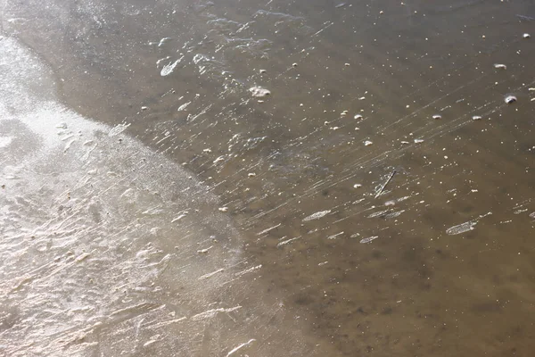 Gefrorener Fluss Aus Nächster Nähe Ausführlich — Stockfoto