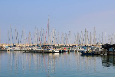 Yat, Ashkelon ve İsrail 'in rıhtım manzarası