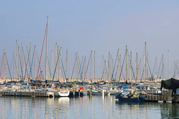 Blick Auf Die Stadtmole Mit Yachten Ashkelon Israel — Stockfoto