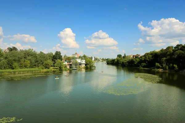 View Southern Bug River Church Blessed Xenia Petersburg Vinnytsia Ukraine — Stockfoto