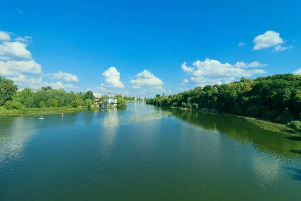 View Southern Bug River Church Blessed Xenia Petersburg Vinnytsia Ukraine — Stockfoto