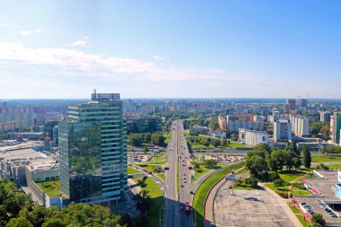 Bratislava Slovakya - 03 Eylül 2019: UFO Gözlem Güvertesi 'nden Panonska yoluna
