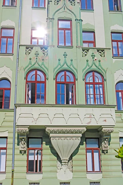 Edificio Verde Con Decoración Neogótica Bratislava Eslovaquia — Foto de Stock