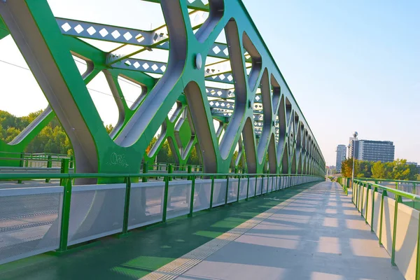 Old Bridge Danube River Bratislava Slovakia Green Steel Bridge — Stock Photo, Image