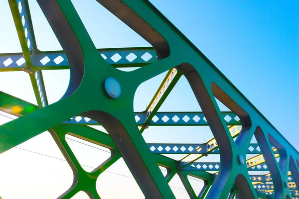 Ponte Velha Sobre Rio Danúbio Bratislava Eslováquia Ponte Aço Verde — Fotografia de Stock