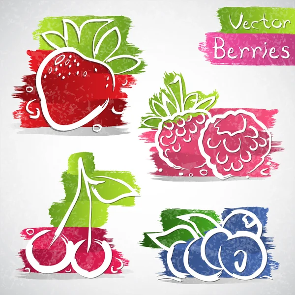 Iconos de frutas — Vector de stock