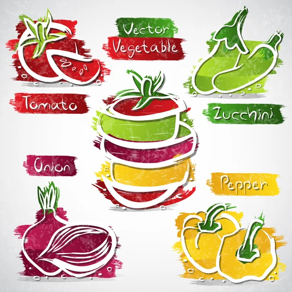 Iconos de frutas — Vector de stock