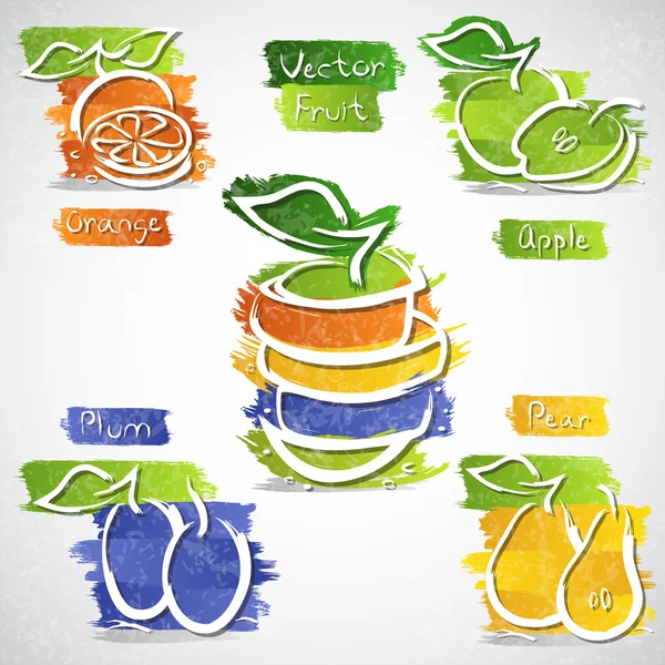 Meyve simgeler — Stok Vektör