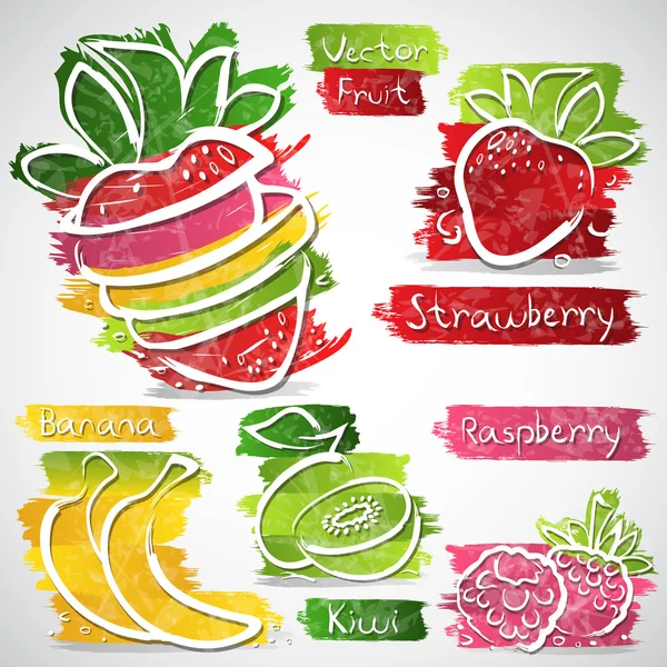 Fruit icons — Stock Vector