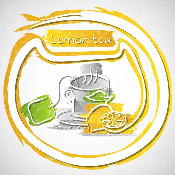 Лимонный чай — стоковый вектор