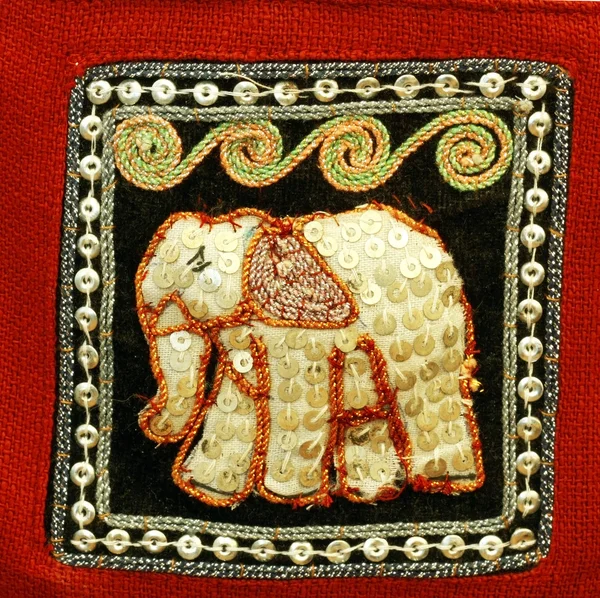 Applique depicting an elephant — Stock Photo, Image