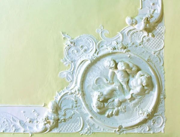 Stucco on the ceiling of historic building — Stock Photo, Image