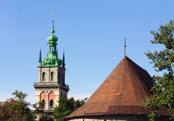 Куполи старого Львова — стокове фото