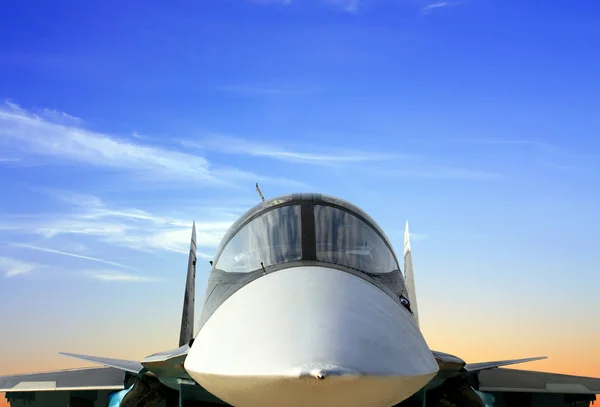 Кокпит военного самолета — стоковое фото