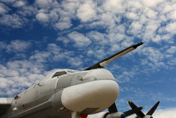 Bomber Tu-95 "Bear", front part of the aircraft — Stock Photo, Image