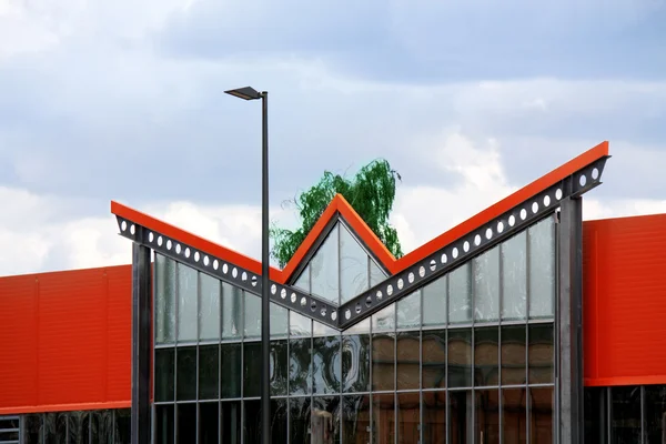 Pared del edificio de estilo de alta tecnología — Foto de Stock