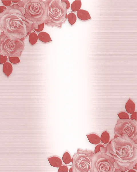 ピンクのバラは結婚式の招待状 — ストック写真