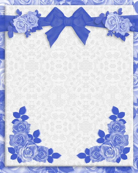 Rose bleue invitation de mariage Photos De Stock Libres De Droits