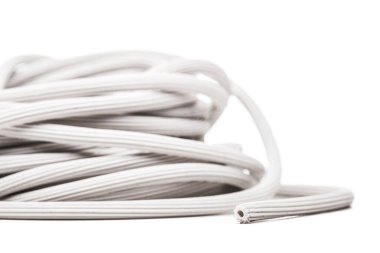 Mosquito screen rubber beading for window or door isolated on white background.