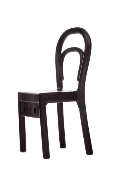 Small Plastic Chair Black Hanger Wall Mounts Isolated White Background — 스톡 사진