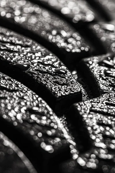 Abstract Wet Car Winter Tire Rubber Tyre Cover Patern Water — Stock Photo, Image