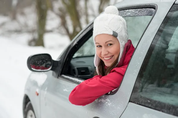 Condução no inverno — Fotografia de Stock