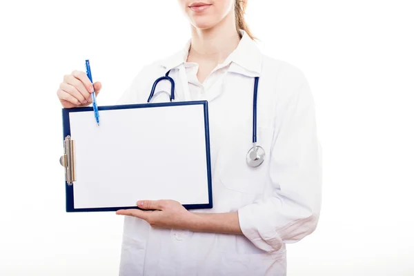 Filling out medical document — Stock Photo, Image